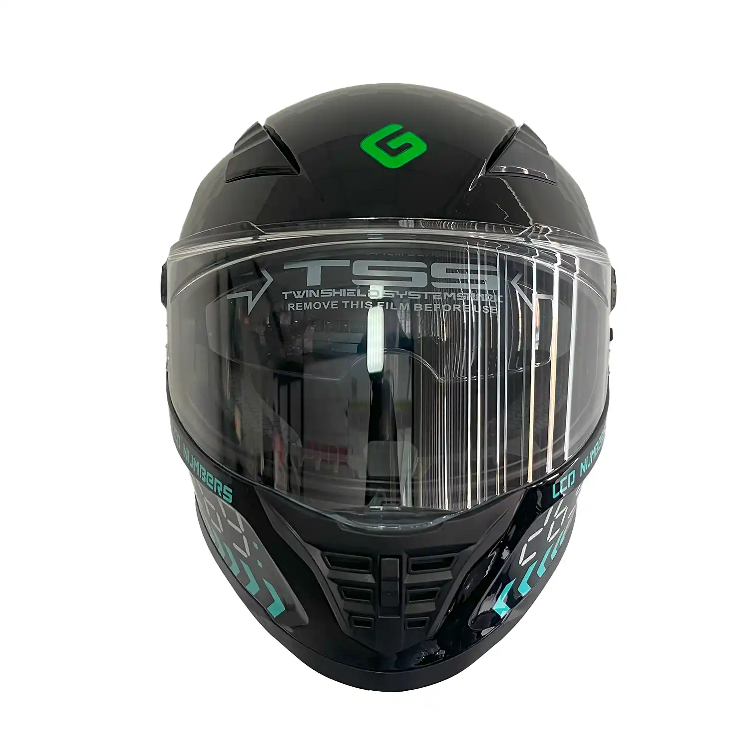800 N MECANICO FRON Casco Greenline BK800 Negro Mecanico - Imagen 1